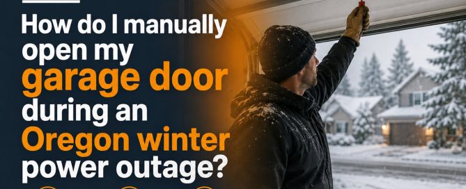 How do I manually open my garage door during an Oregon winter power outage?