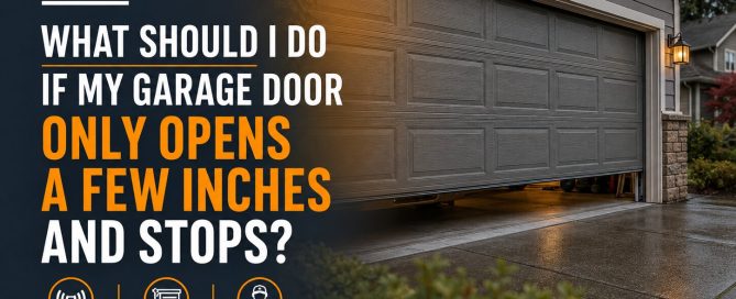 What should I do if my garage door only opens a few inches and stops?
