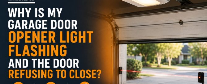 Why is my garage door opener light flashing and the door refusing to close?